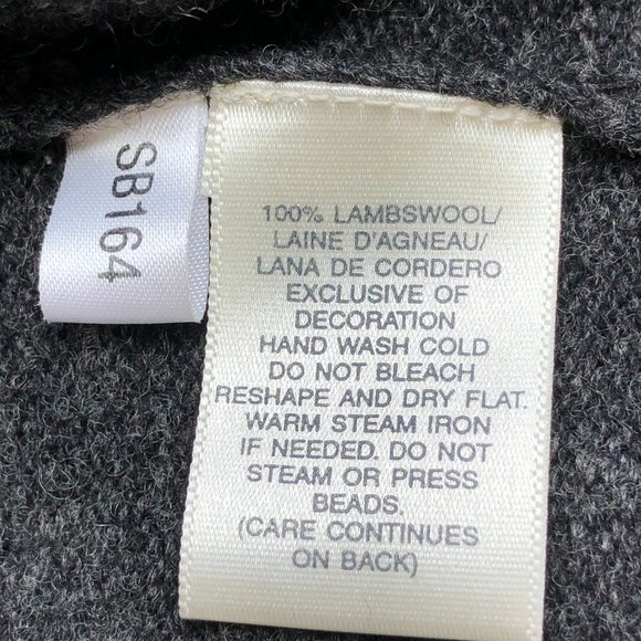 Susan Bristol 2001 Hand Embroidered Sequins Red & Gray Lambswool Front Zip Vest - Picture 14 of 15